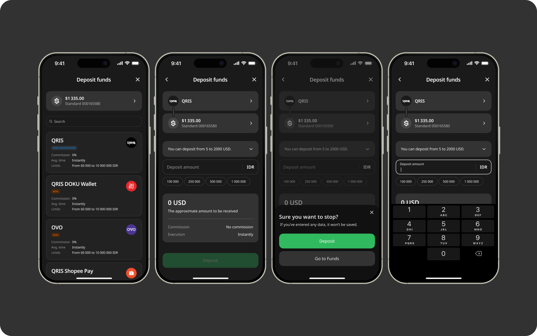 Billing — deposit flow